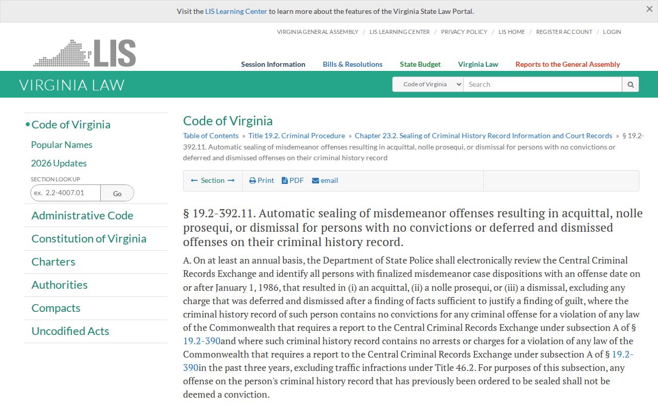 York County criminal history automatic sealing law