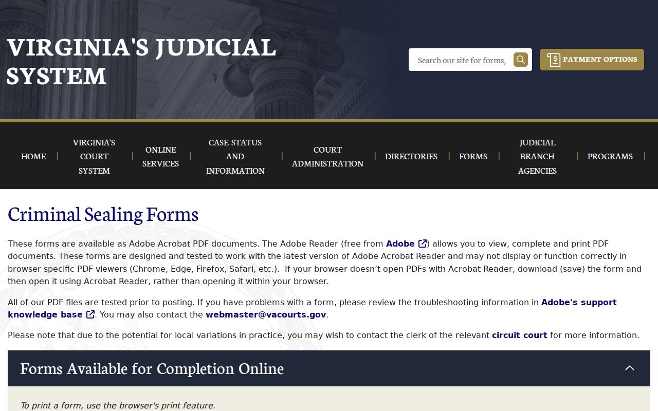 York County criminal record sealing forms