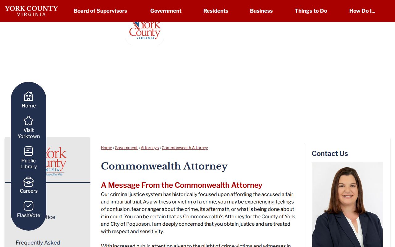 York County criminal court case prosecutor and Victim-Witness office
