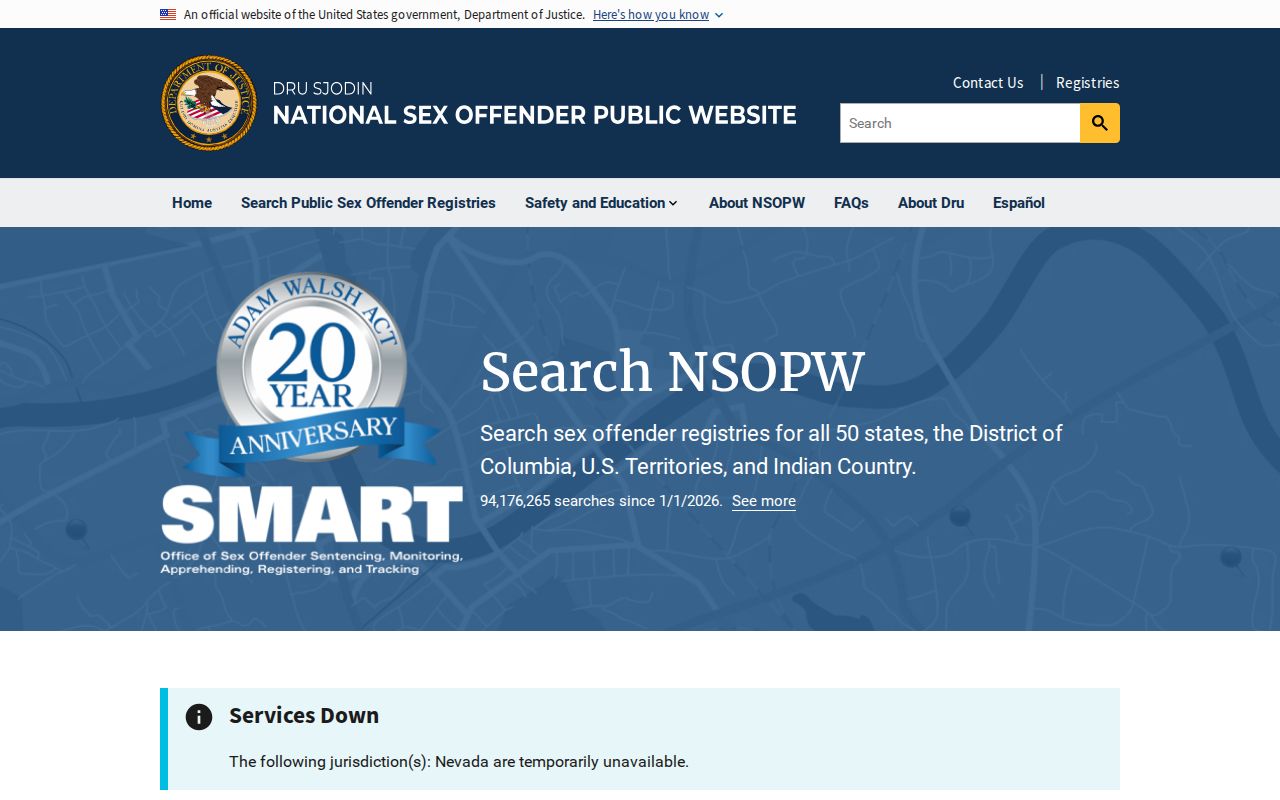 York County sex offender search expanded across states through the official NSOPW portal