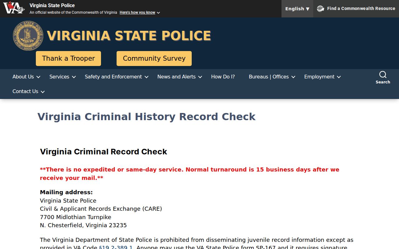 York County sex offender search compared with Virginia VSP criminal record check routes